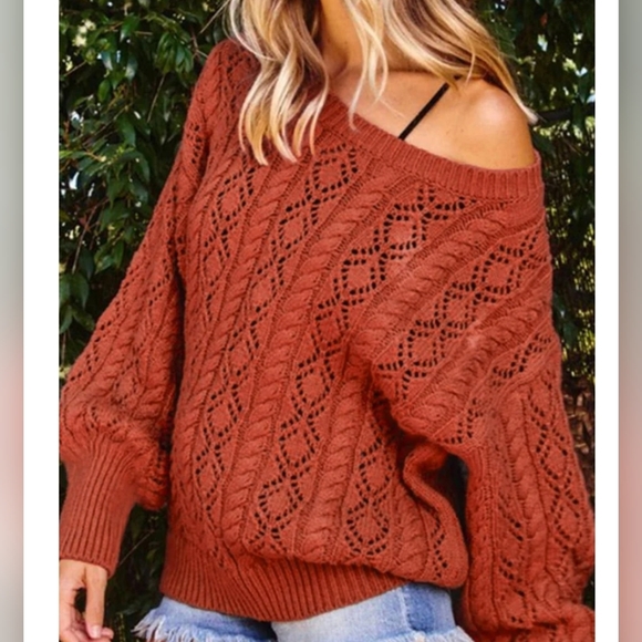 Eyelet Drop Sweater - Picture 1 of 1